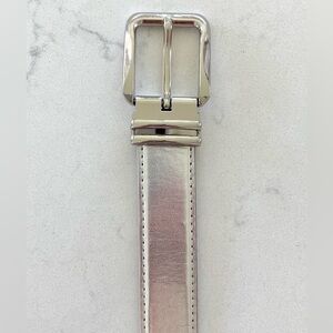 Reversible Belt / Silver and Tan